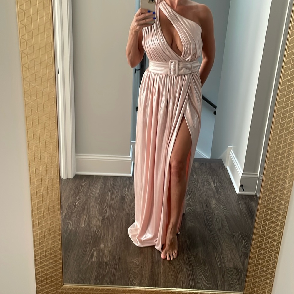 Retrofete Pink One-Shoulder Dress